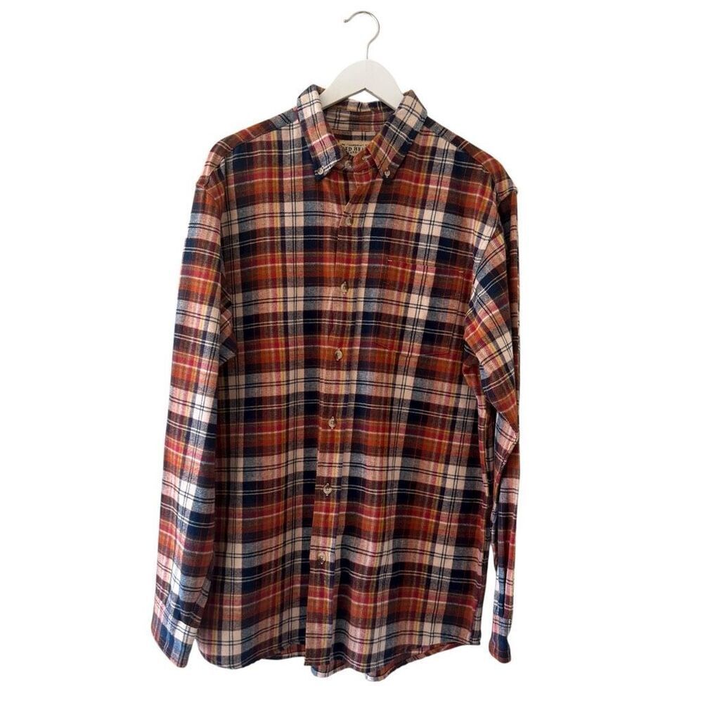 Redhead Men's Plaid Flannel Button Up Long Sleeve Shirt Oversized Sz L #2529